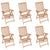 Reclining Garden Chairs 6 pcs Solid Teak Wood