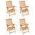 Garden Chairs 4 pcs with Blue Cushions Solid Teak Wood
