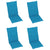 Garden Chairs 4 pcs with Blue Cushions Solid Teak Wood