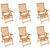 Garden Chairs 6 pcs with Beige Cushions Solid Teak Wood