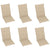 Garden Chairs 6 pcs with Beige Cushions Solid Teak Wood