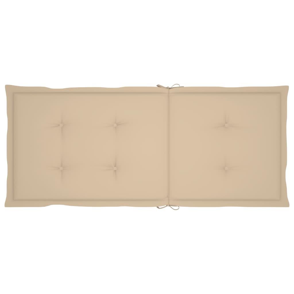 Garden Chairs 6 pcs with Beige Cushions Solid Teak Wood