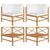 Corner Sofas 2 pcs with Cream Cushions Solid Teak Wood