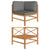 Corner Sofa with Dark Grey Cushions Solid Teak Wood