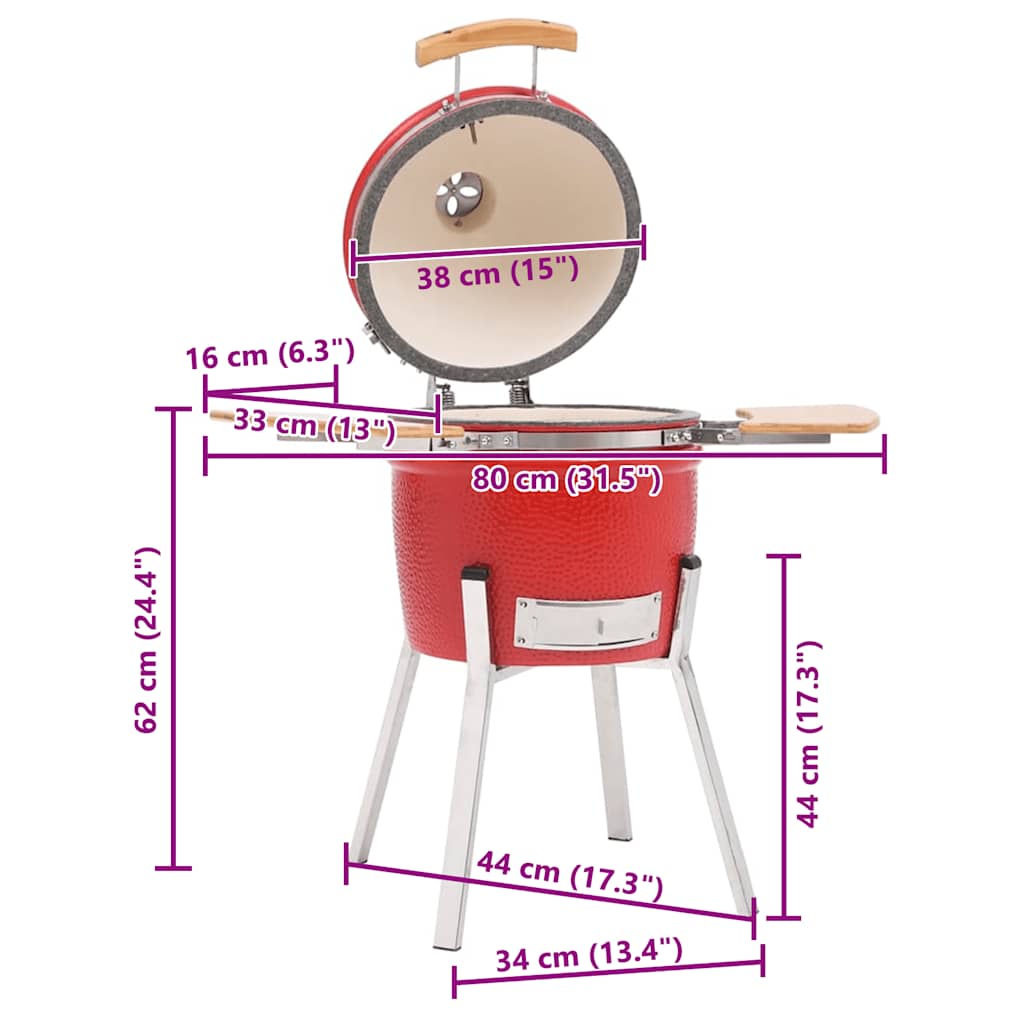 Kamado Barbecue Grill Smoker Ceramic 81 cm