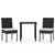 3 Piece Garden Dining Set Poly Rattan Black