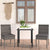 3 Piece Garden Dining Set Poly Rattan Grey