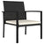 3 Piece Garden Dining Set Poly Rattan Black