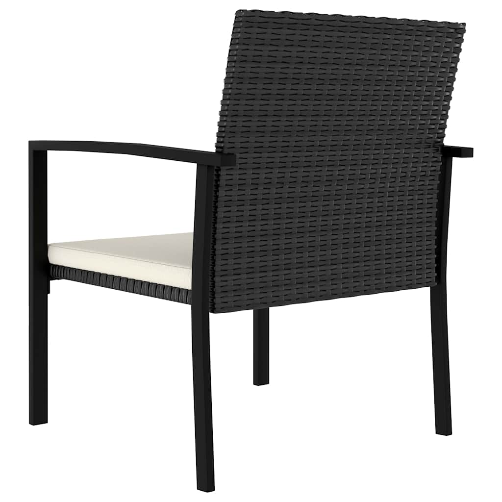 5 Piece Garden Dining Set Poly Rattan Black