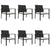 7 Piece Garden Dining Set Poly Rattan Black