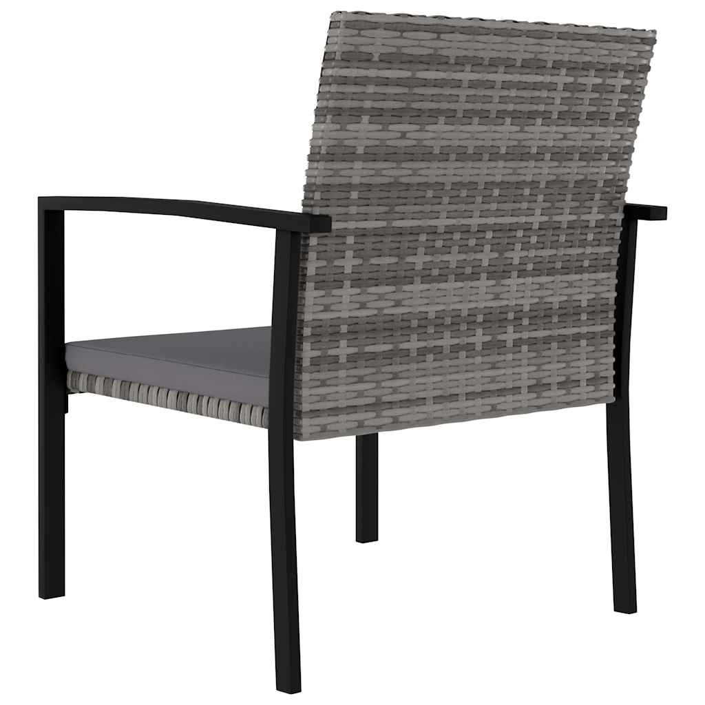 9 Piece Garden Dining Set Poly Rattan Grey