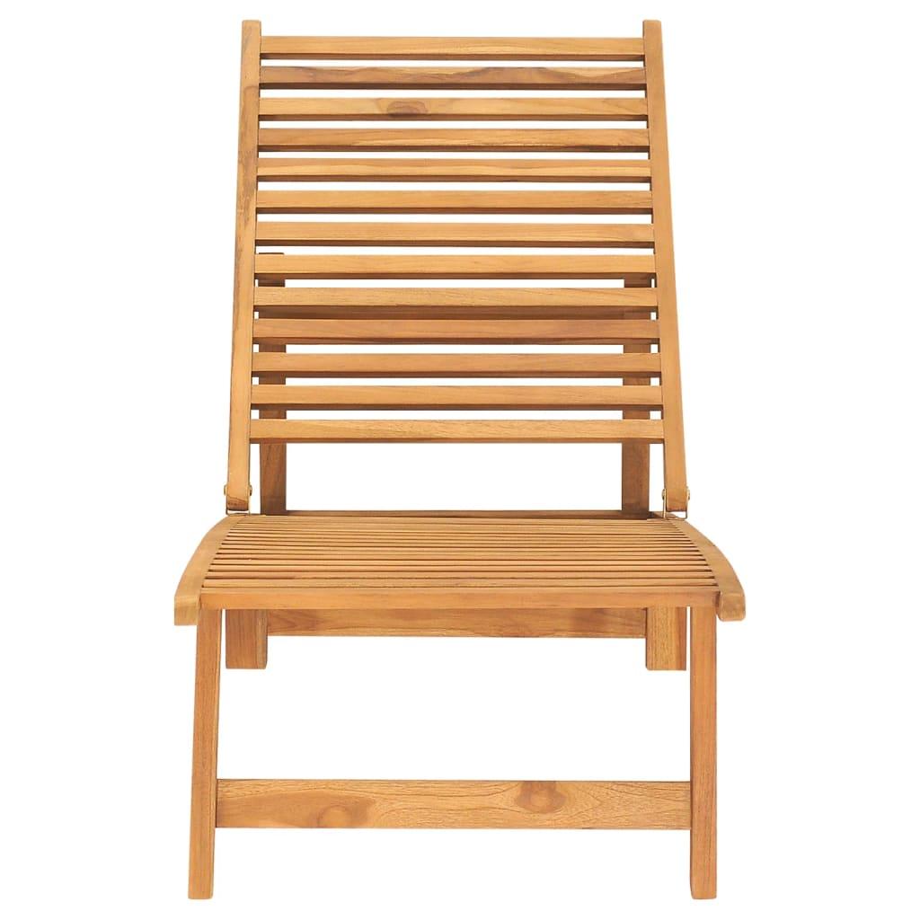 Sun Lounger Solid Teak Wood