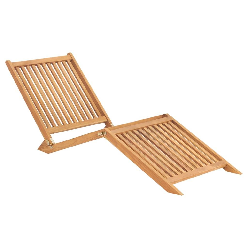 Sun Lounger Solid Teak Wood