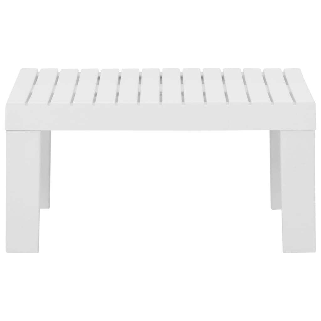 2 Piece Garden Lounge Set with Cushions Plastic White