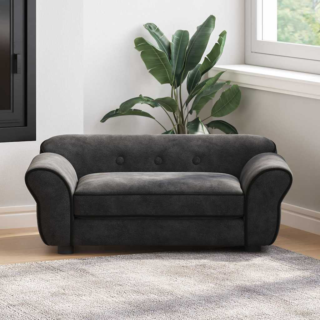 Dog Sofa Black 72x45x30 cm Plush