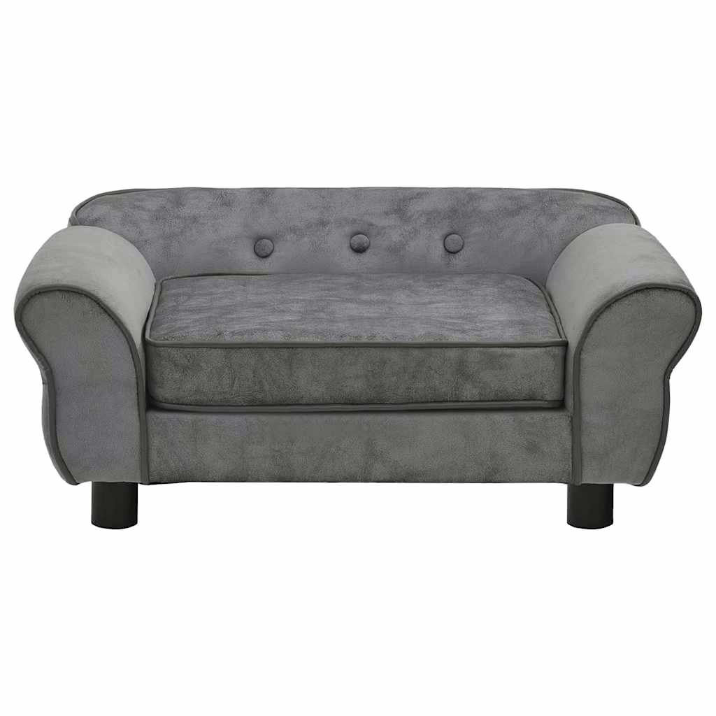 Dog Sofa Dark Grey 72x45x30 cm Plush