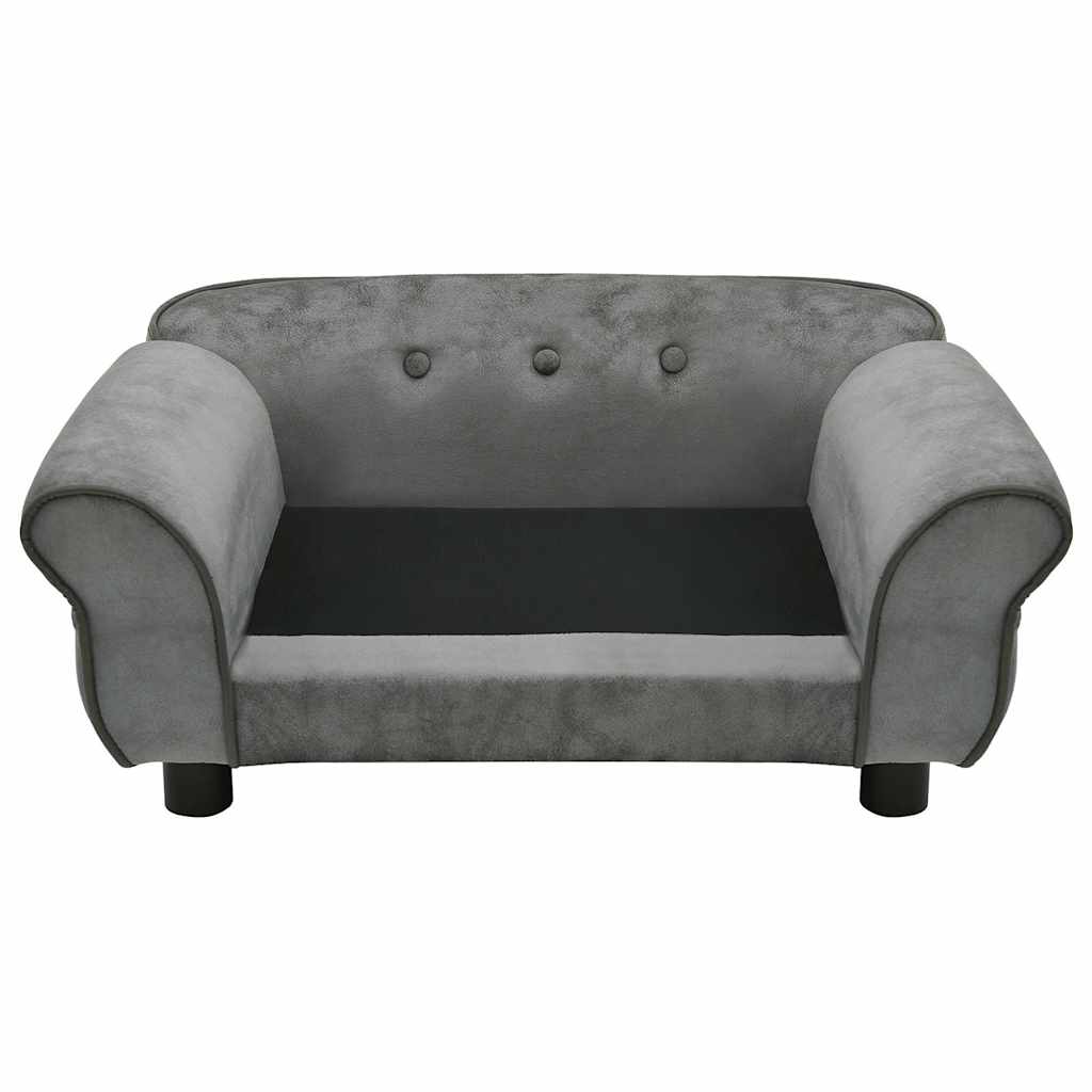 Dog Sofa Dark Grey 72x45x30 cm Plush