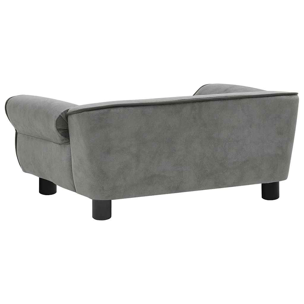 Dog Sofa Dark Grey 72x45x30 cm Plush