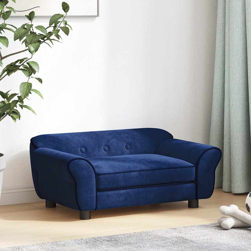 Dog Sofa Blue 72x45x30 cm Plush