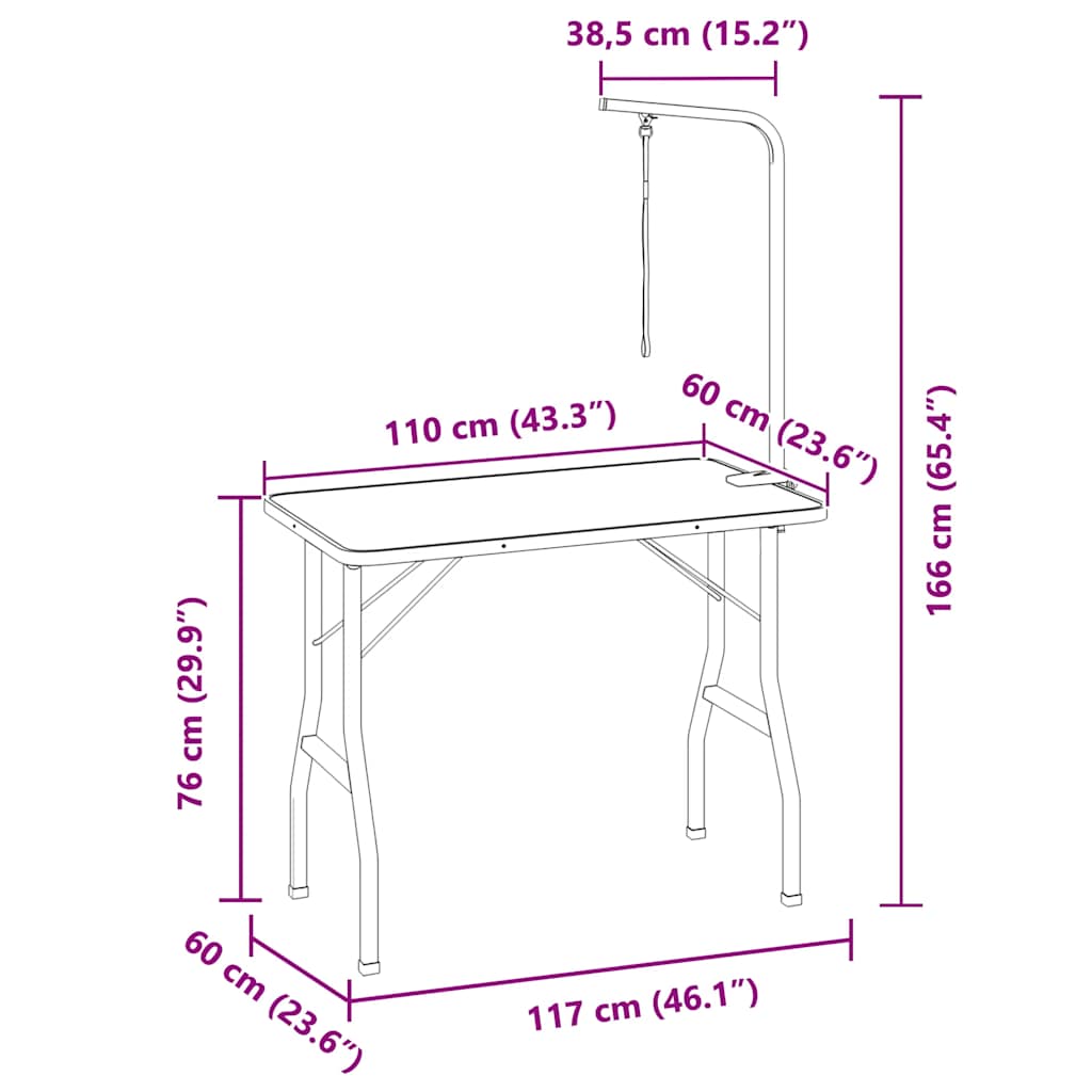 Adjustable Dog Grooming Table with 1 Loop