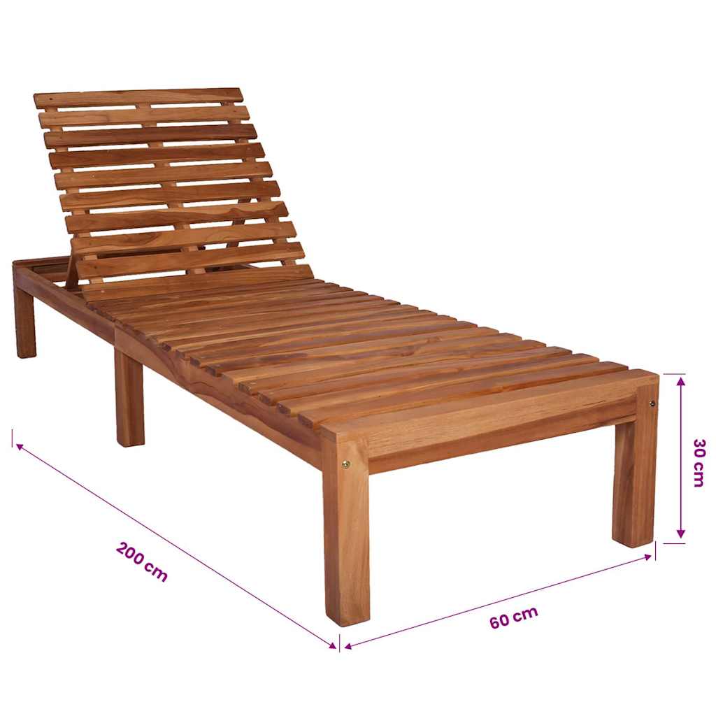 Sun Lounger Solid Wood Teak