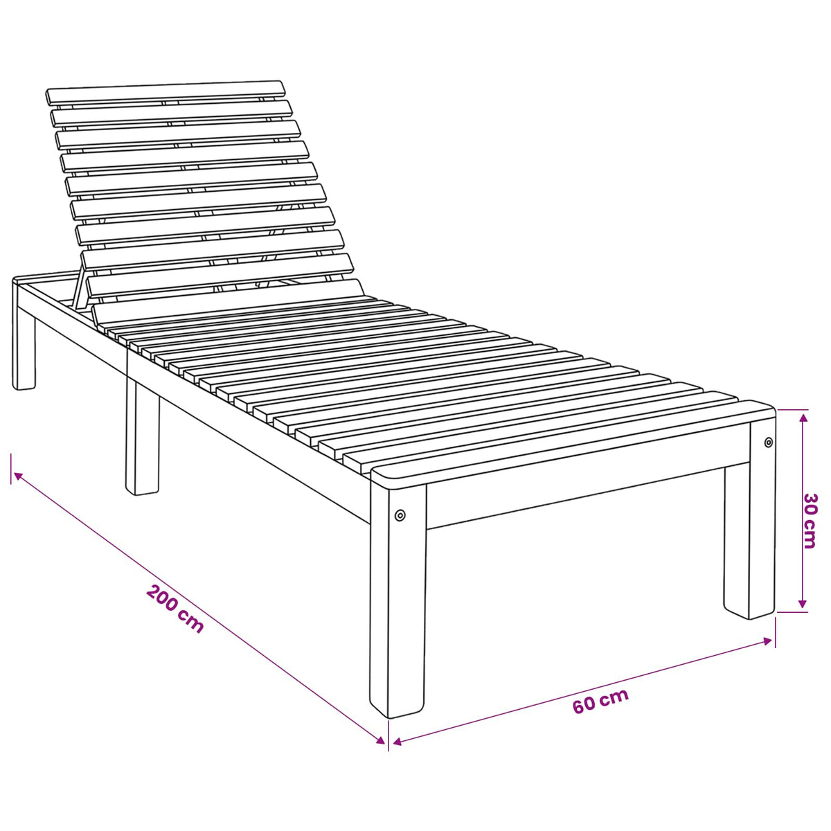 Sun Lounger Solid Wood Teak