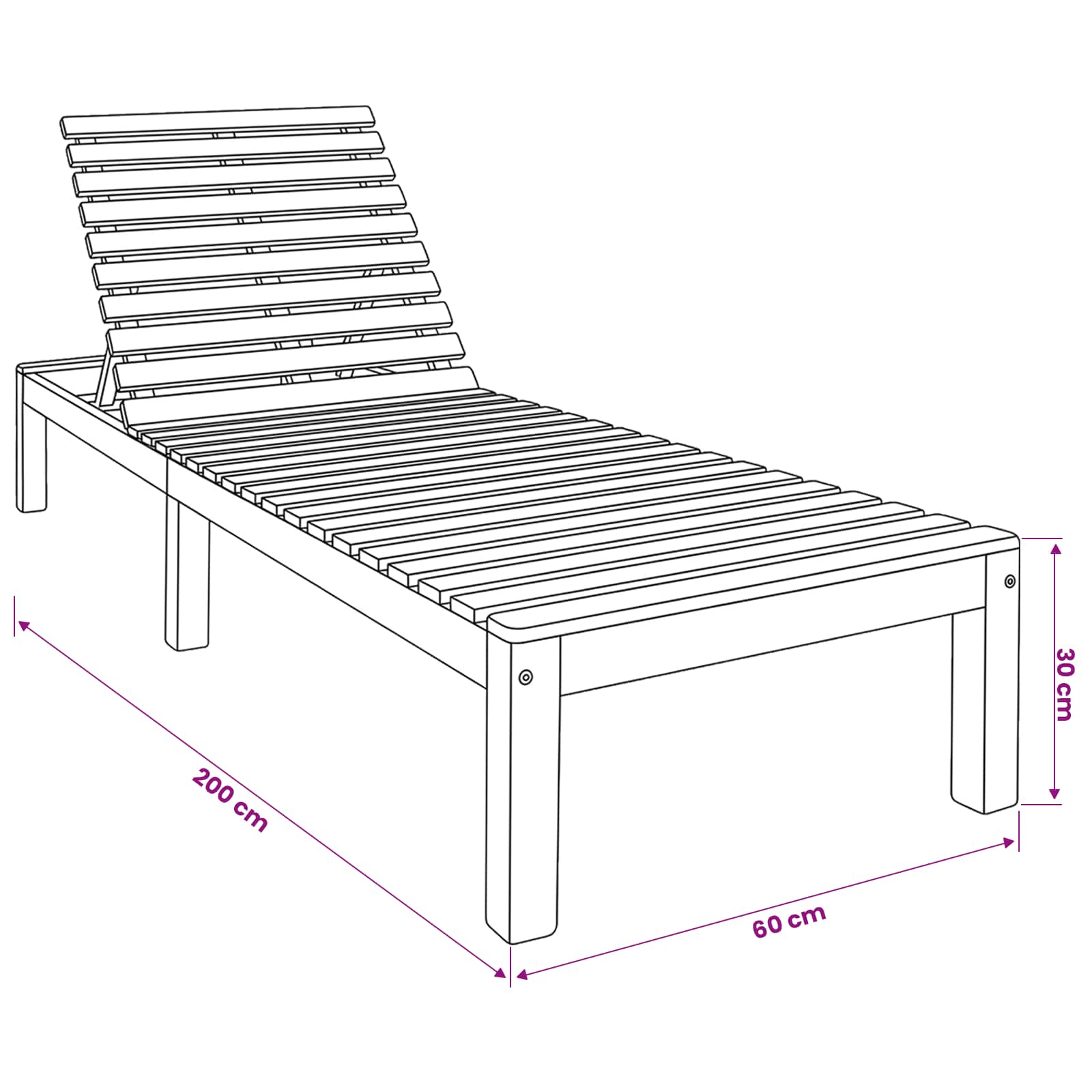 Sun Lounger Solid Wood Teak