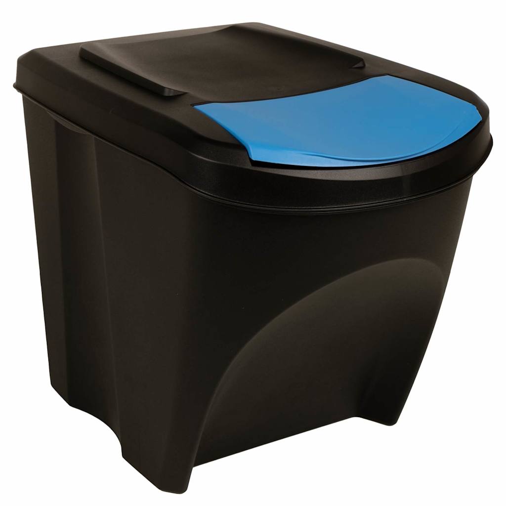 Stackable Garbage Bin Boxes 3 pcs Anthracite 75 L Polypropylene