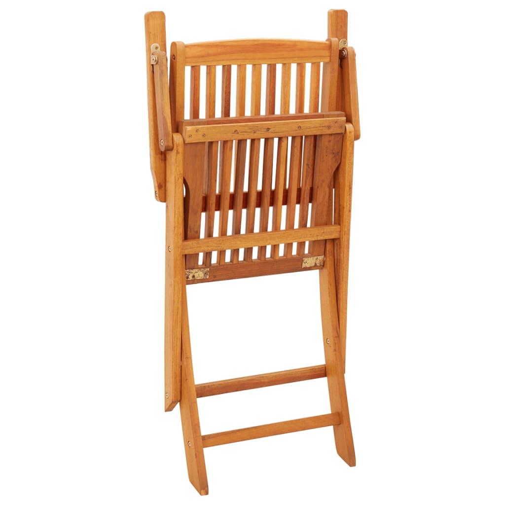 Folding Garden Chairs 2 pcs Solid Eucalyptus Wood