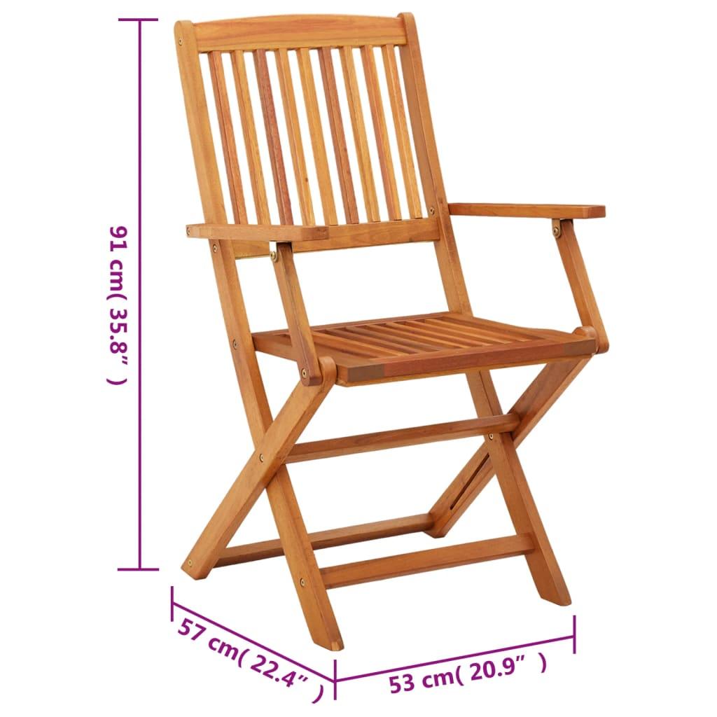 Folding Garden Chairs 2 pcs Solid Eucalyptus Wood