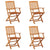 Folding Garden Chairs 4 pcs Solid Eucalyptus Wood