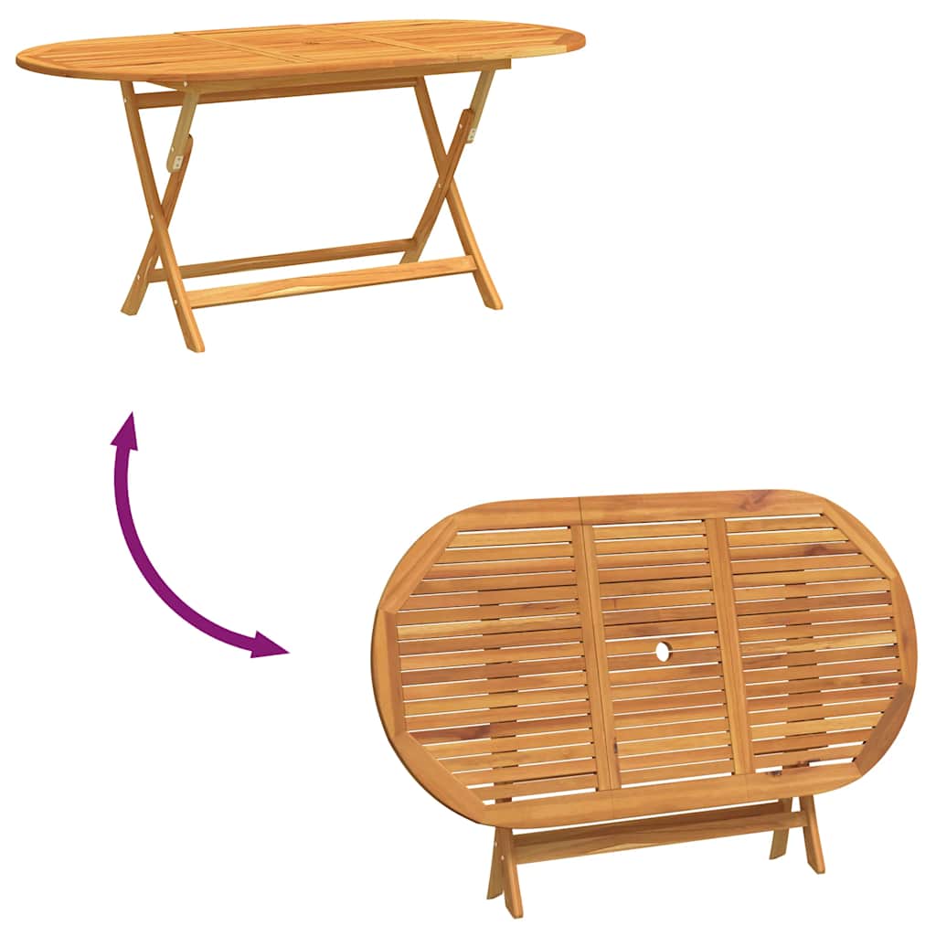 Folding Garden Table 160x85x75 cm Solid Eucalyptus Wood