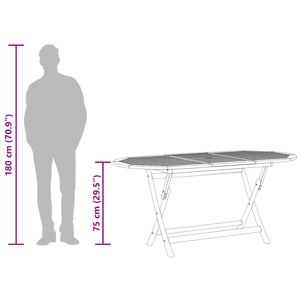 Folding Garden Table 160x85x75 cm Solid Eucalyptus Wood