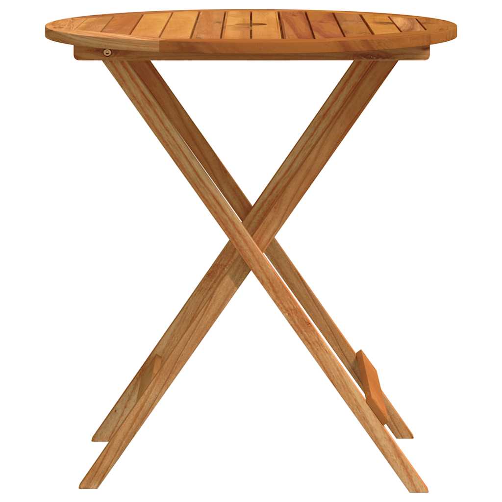 Folding Garden Table Ø60x75 cm Solid Eucalyptus Wood