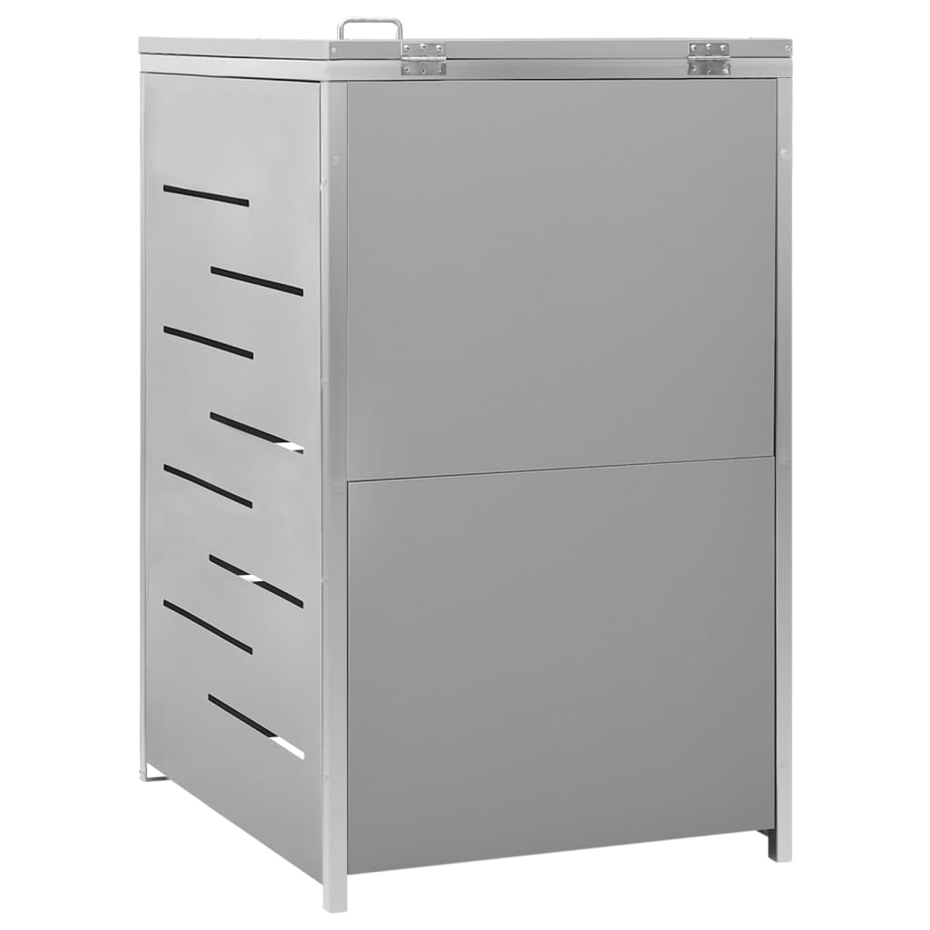 Single Wheelie Bin Shed 69x77.5x112.5 cm Stainless Steel