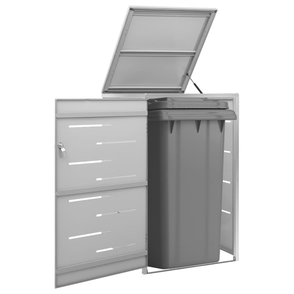 Single Wheelie Bin Shed 69x77.5x112.5 cm Stainless Steel