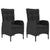 3 Piece Garden Dining Set Black