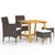 5 Piece Garden Dining Set Brown