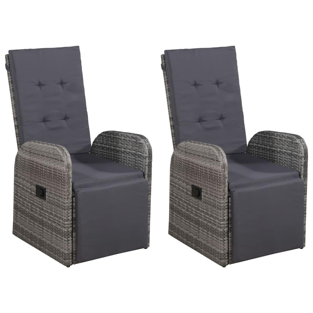 3 Piece Garden Dining Set Grey