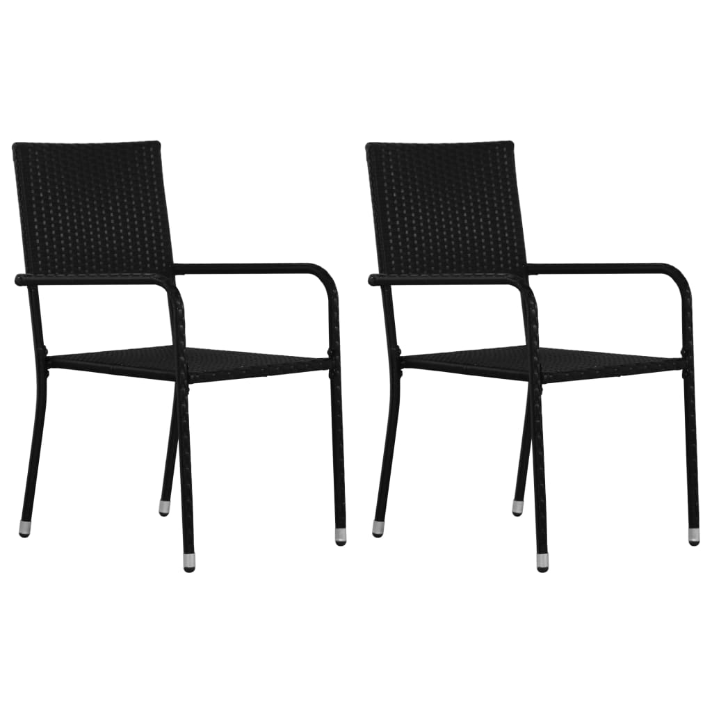 3 Piece Garden Dining Set Black