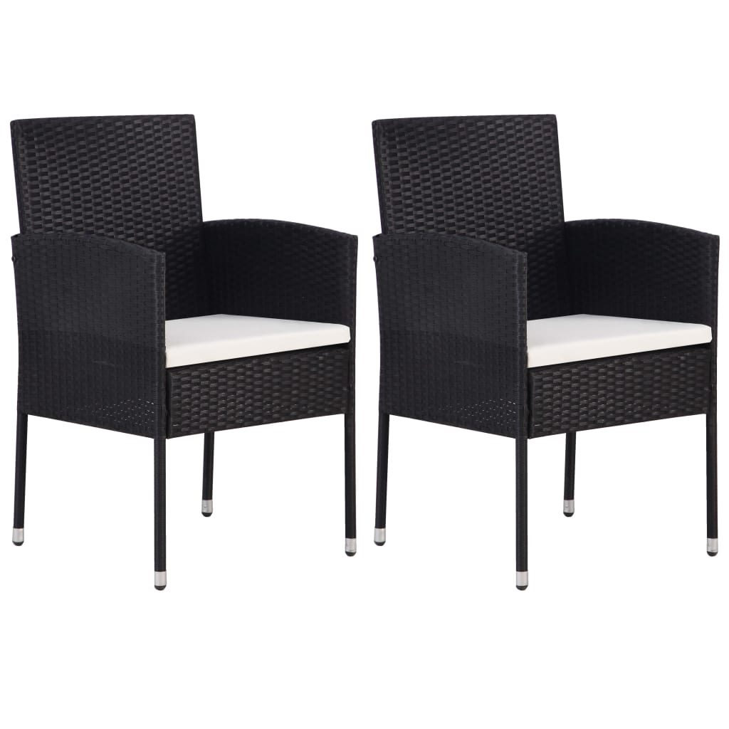 3 Piece Garden Dining Set Black