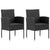 3 Piece Garden Dining Set Black