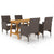 5 Piece Garden Dining Set Brown