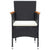 5 Piece Garden Dining Set Black