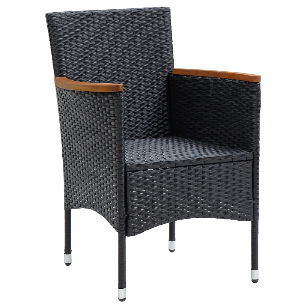 5 Piece Garden Dining Set Black
