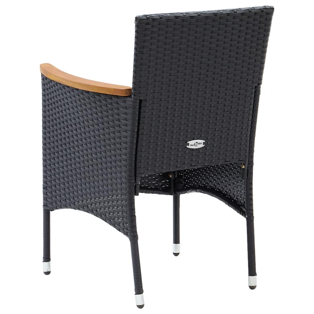 5 Piece Garden Dining Set Black