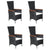 5 Piece Garden Dining Set Black