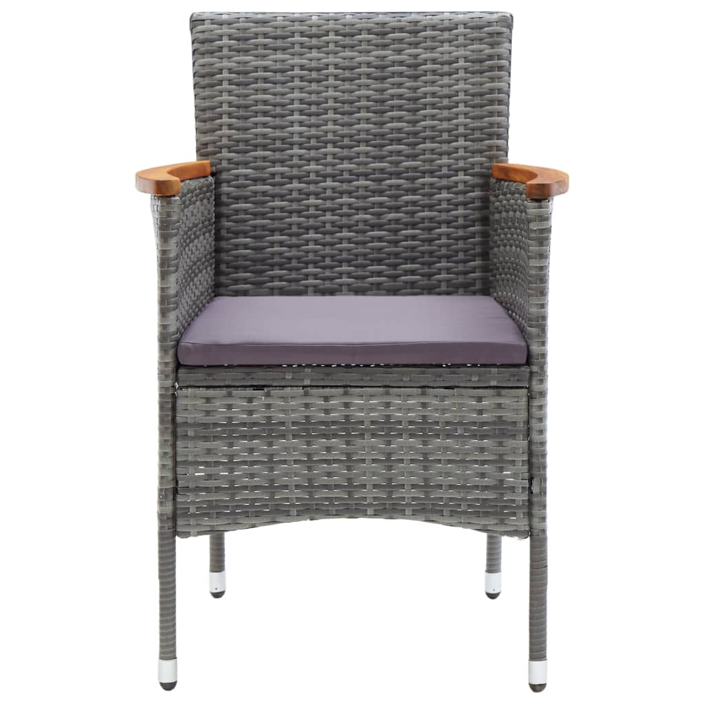 9 Piece Garden Dining Set Grey