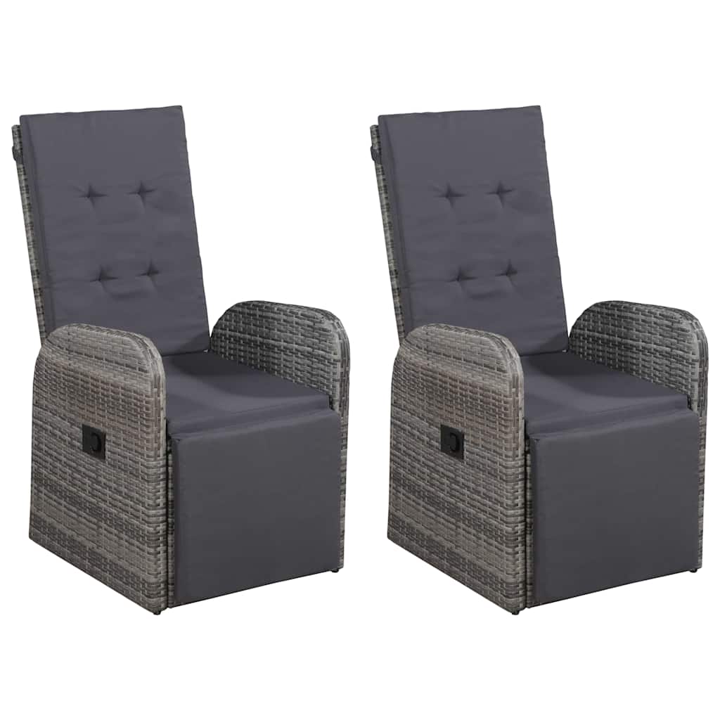 7 Piece Garden Dining Set Grey