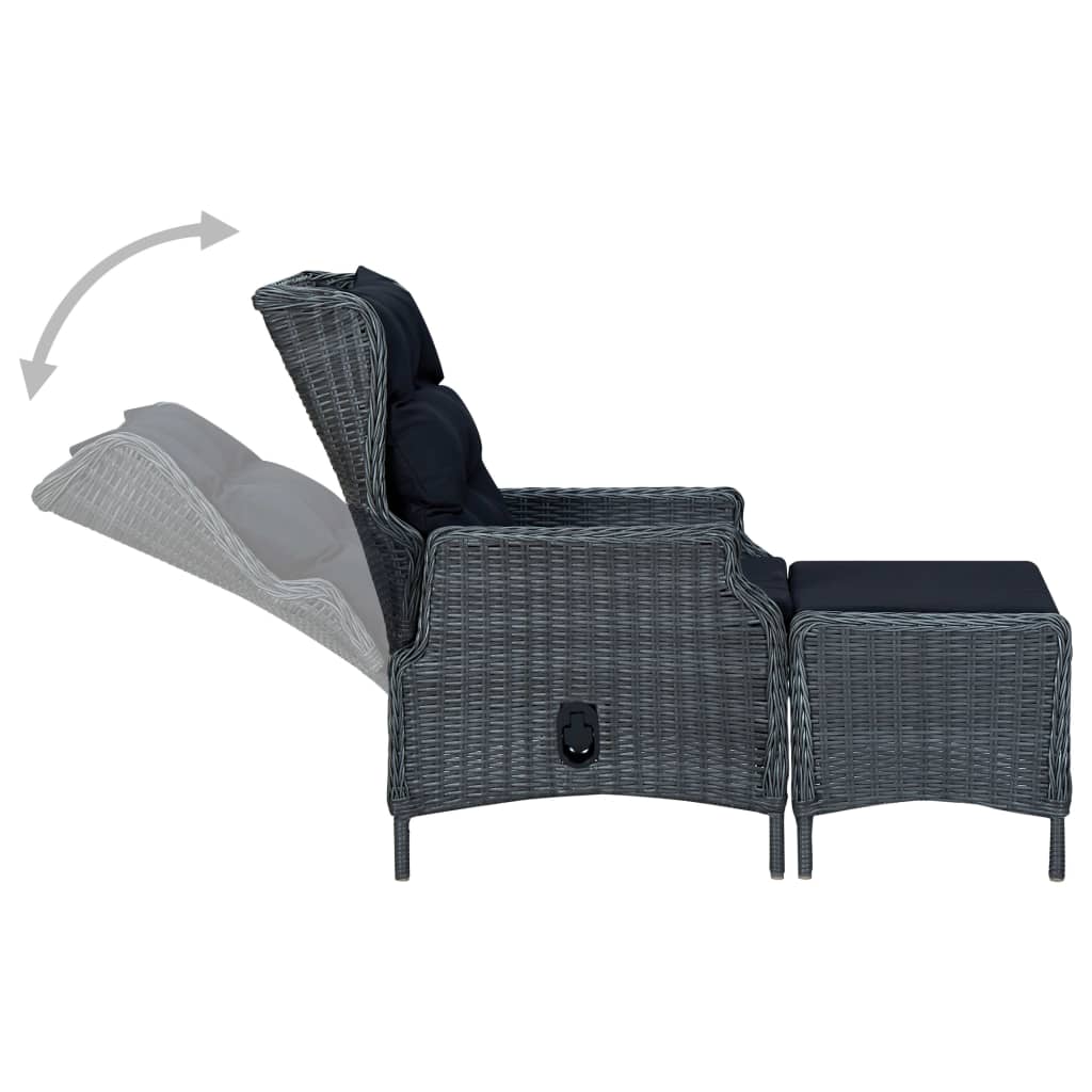 9 Piece Garden Dining Set Dark Grey